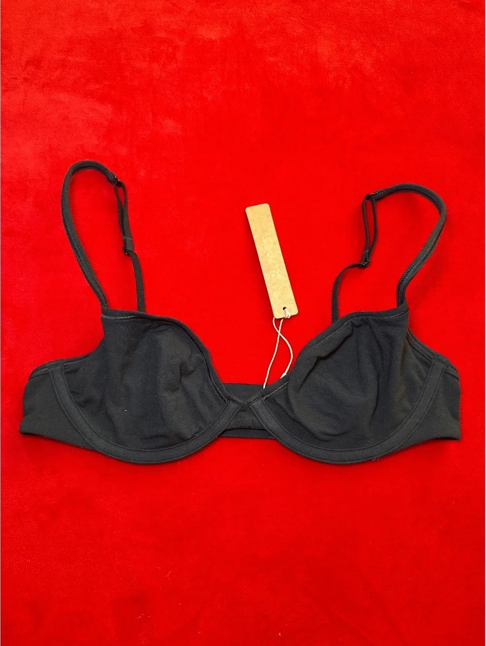Skims Everyday Cotton Unlined Bra Color ONYX Size 32A